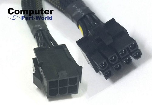 GPU POWER ADAPTER FEMALE 6 PIN TO MALE 8 PIN POWER CABLE for HP 460621-002 20cm - 第 2/2 張圖片