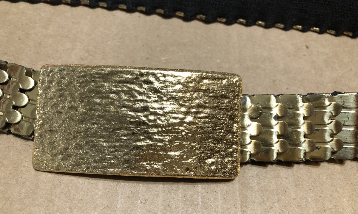 Vintage 1950s-60s Gold Tone Scale Belt - Elastic Stretch  display picture 1
