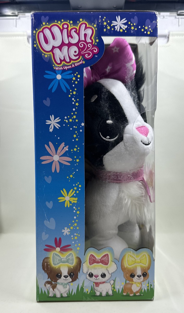 Wish Me Pets Light Up LED Plush Stuffed Animals Fluffy Black Cavalier  Puppy