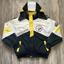 Vintage Pittsburgh Steelers Pro Player Graffiti Spellout Jacket Size M