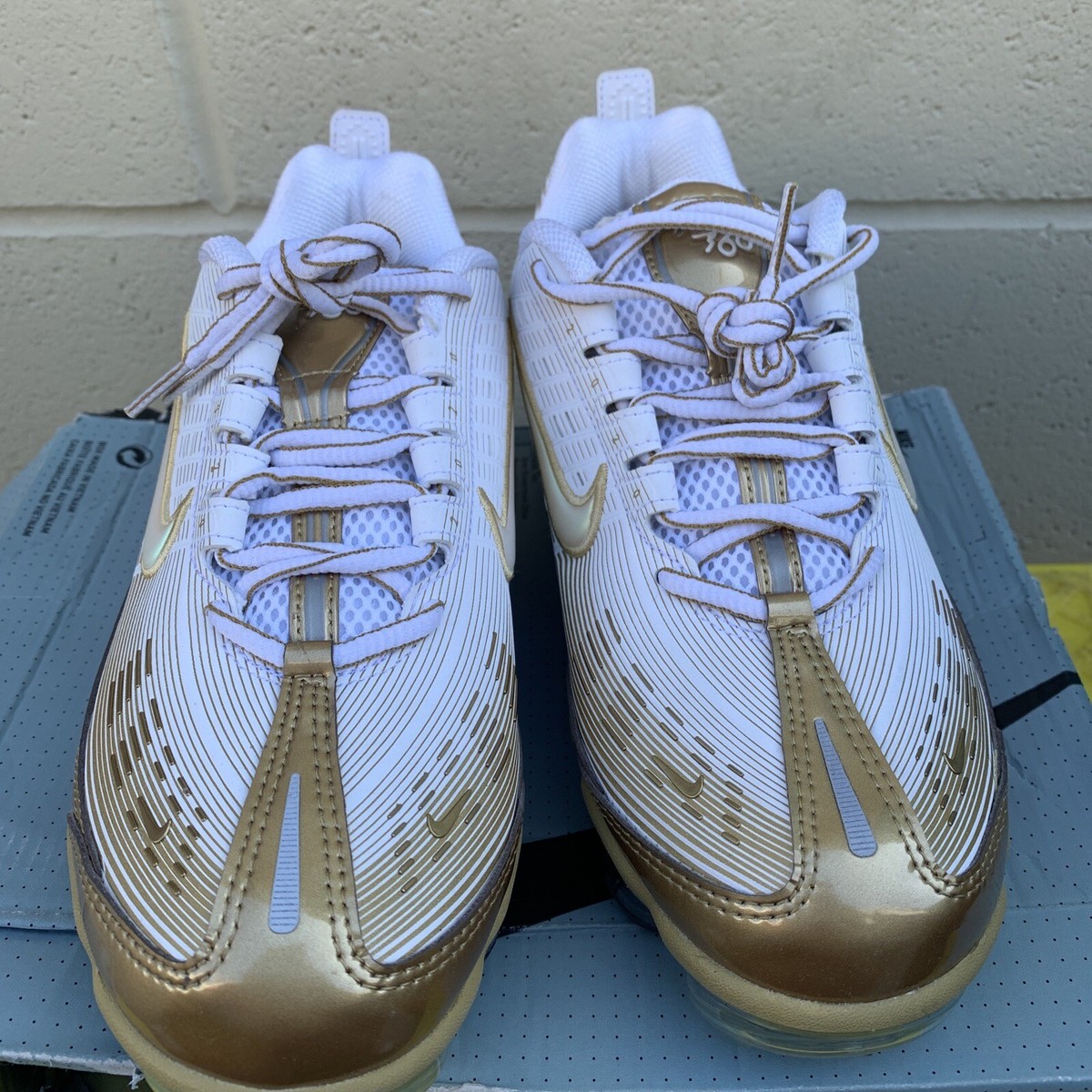 Nike Air Vapormax 360 Metallic Gold White Men's Sz 7.5 Damaged Box | eBay