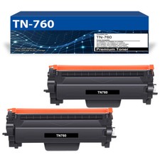 2 Pack TN760 TN 760 Toner Replacement for Brother TN760 TN730 MFC-L2730DW BK 