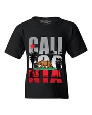 California Palm Tree Youth's T-Shirt Bear State Cali Pride Souvenir Shirts