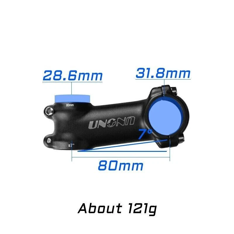 UNO Bicycle Stem ±7° Mountain Bicycle Ultralight 80MM Aluminum Stems 31.8 - Image 2 of 4