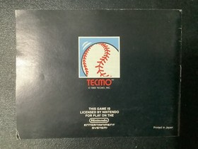 Tecmo Baseball NES Nintendo Instruction Manual Only