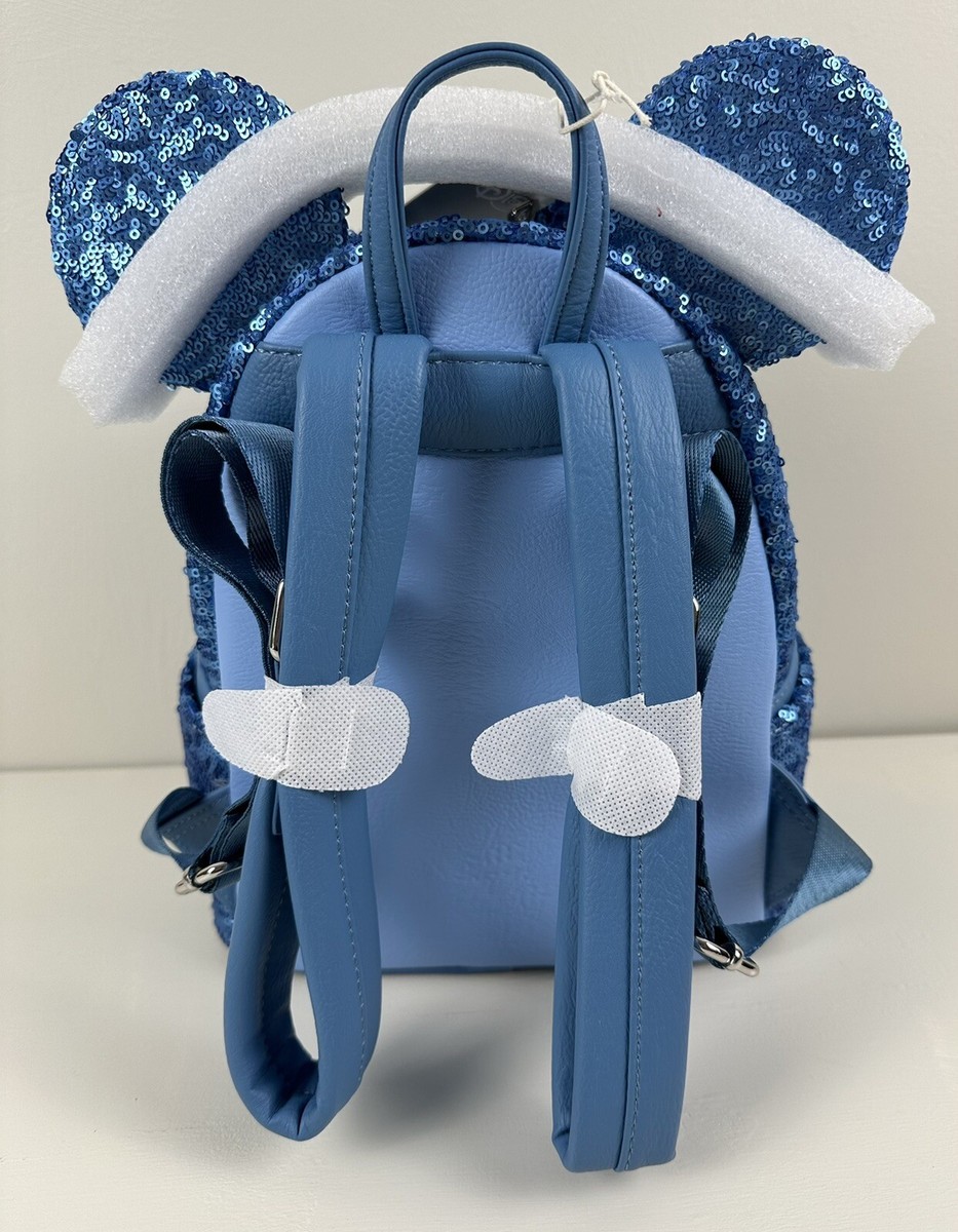 ✨ Loungefly Disney Parks Hydrangea Blue Sequin Mini Backpack NWT Exclusive ✨ mqdefault.jpg main image 2