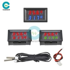 DC 4V-28V Dual LED Display Digital Thermometer Temperature Sensor NTC Multicolor