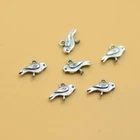 925 Sterling Silver Tiny Charm Bead Connector Retro Bird A2804
