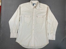 Wrangler Pearl Snap Button down Shirt Western Cream Pear Sz 16 1/2-34 A7