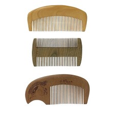 Set of 3 Chinese Brown Handmade Wood Simple Flat Top Combs ws2524
