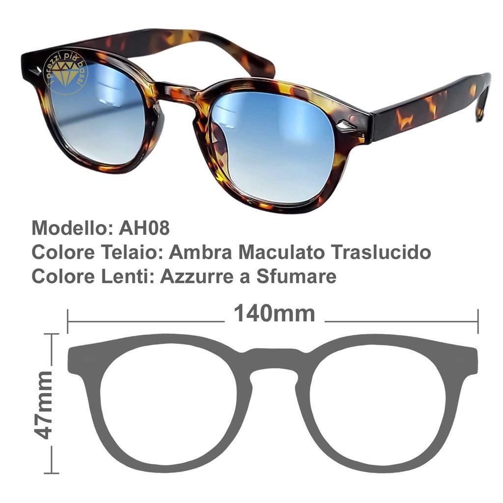 Occhiali Da Sole Uomo NYS Eyewear Modello 9284 - Montatura Blu Lenti Sfumate - Stile Rapper Hip Hop