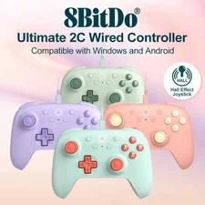 8BitDo Ultimate 2C Wired Controller for PC Android with Hall Effect Joysticks