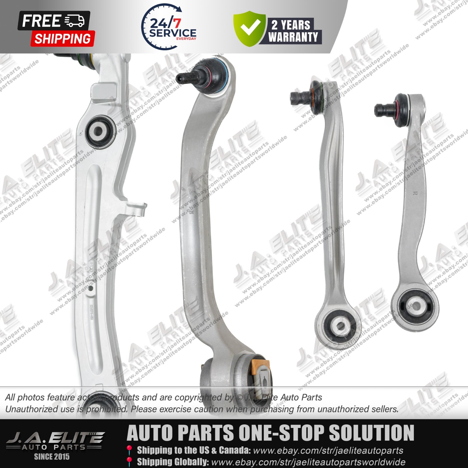 4pcs Right Front Upper & Lower Control Arms fit Bentley Continental Flying Spur