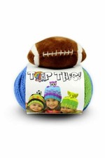DMC Top This Football Knit Hat Kit - Yarn, Topper, Pattern in Blue and Green