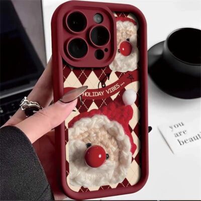 Santa Claus iPhone Case for 12/13/14/15/16/17/18 Pro Max, Soft Full Coverage