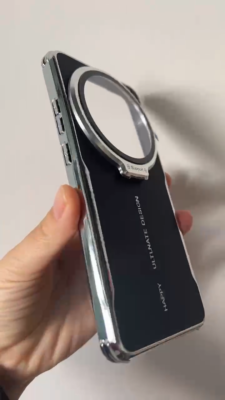 Metal Lens Holder Vegan Leather Back Case For vivo X300 X200 Pro