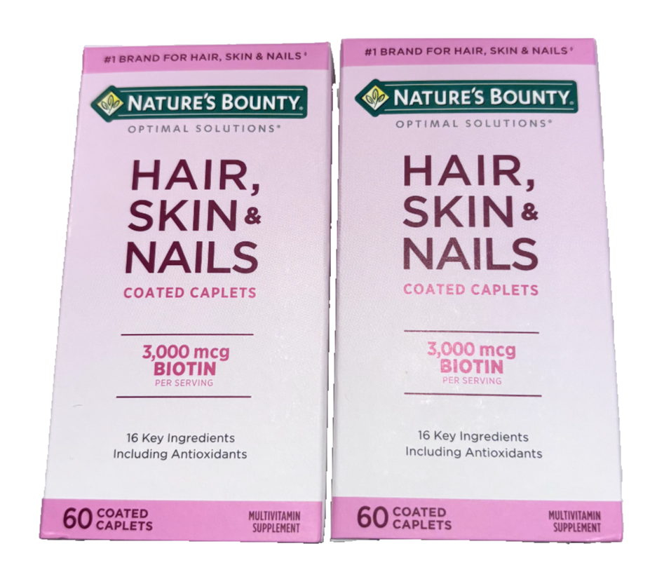 Nature's Bounty Optimal Solutions Hair, Skin & Nails Formula - 60 Coated 2 Pack