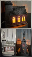 Vintage Lighted Ceramic Church with Steeple Christmas Village Kimble Mold