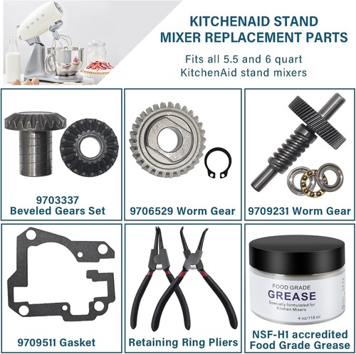 Gear Kit Compatible With KitchenAid Whirlpool 5QT & 6QT Mixer Gear Parts Replace - Picture 2 of 7