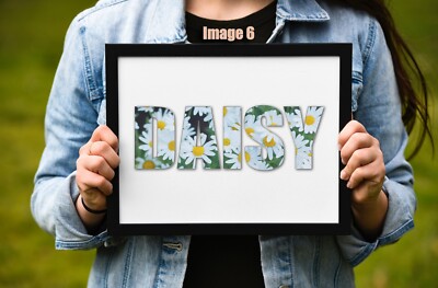 Personalisierte Wortkunst Blumen Motiv Andenken Geburtstagsgeschenk Geschenk A4 Foto Gänseblümchen