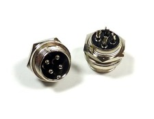 2-Pk 4 Pin Mic Microphone Plug Male Mobile Connector Audio Chassis Socket