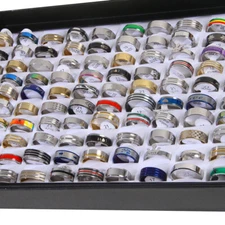 100pcs MIX LOT Stainless Steel rings Wholesale Men Women Fashion Jewelry lot US