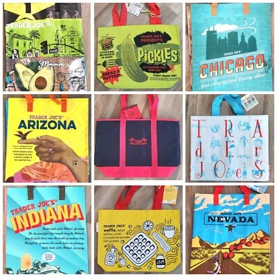 TRADER JOE'S REGIONAL TOTE BAG REUSABLE More Designs *Choose Your Style*