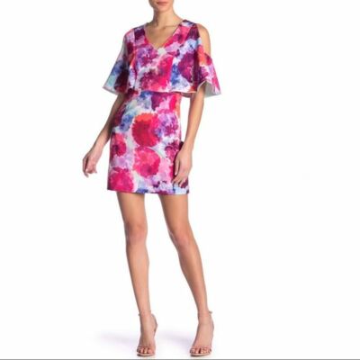 trina turk pink cape dress Trina Turk | Dresses | Trina Turk Iliana Batwing Hot Pink Lace Cape Short Shift Dress Euc Sz