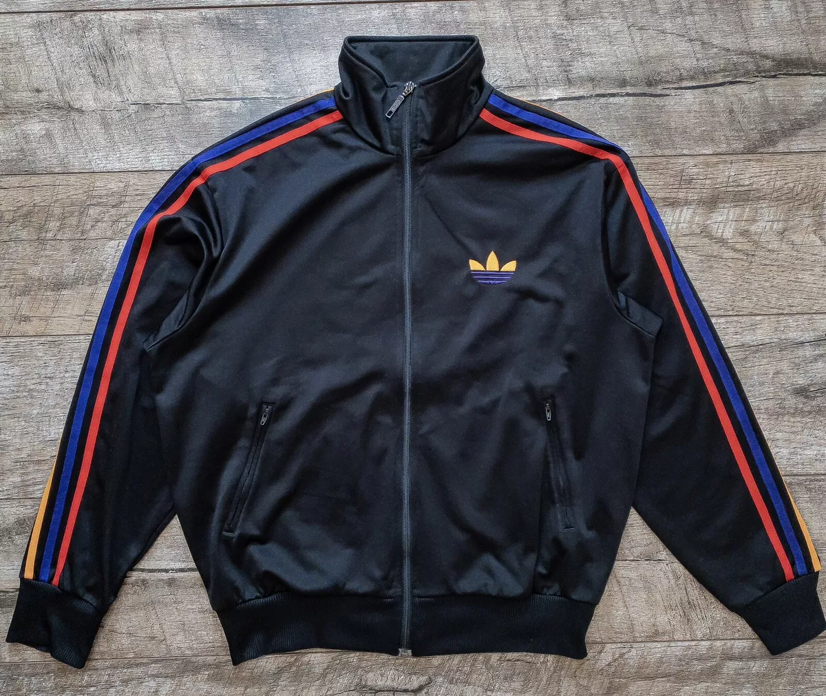 Adidas Firebird Vintage Track Jacket Size M Rasta Retro Rare Top P06037