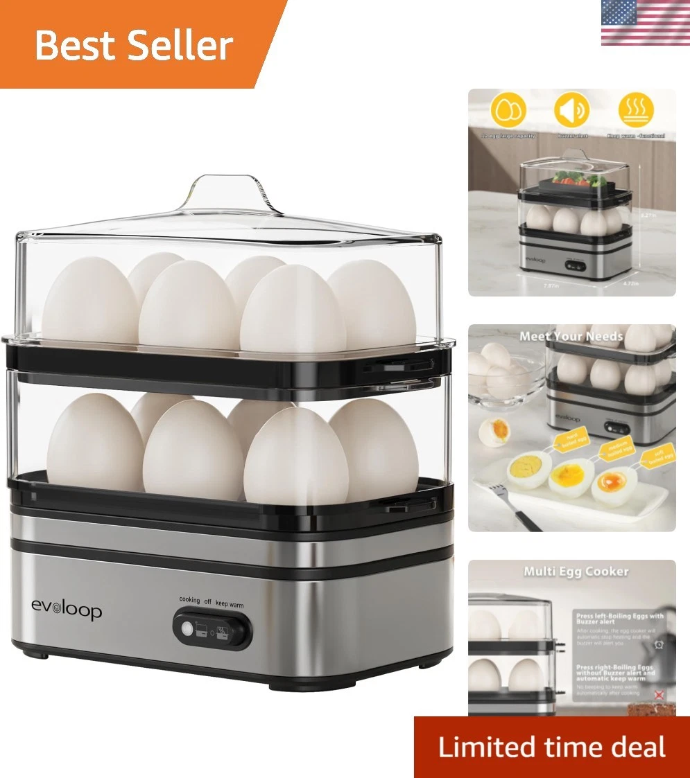 Rapid Egg Cooker Electric 12 Eggs Capacity, Soft, Medium, Hard Boiled, Poache...
Opens in a new wind