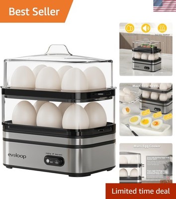 Rapid Egg Cooker Electric 12 Eggs Capacity, Soft, Medium, Hard Boiled, Poache...