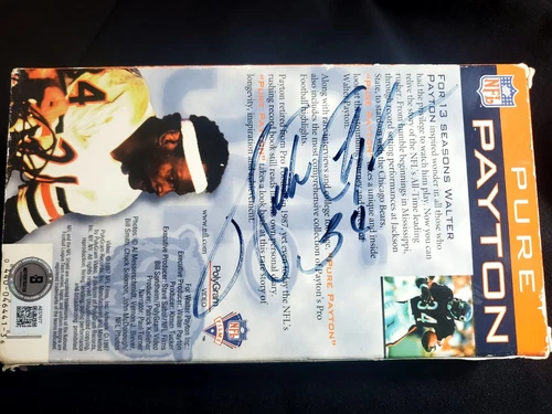 WALTER PAYTON AUTOGRAPHED 1997 VHS TAPE "PURE PAYTON" (BECKETT COA)