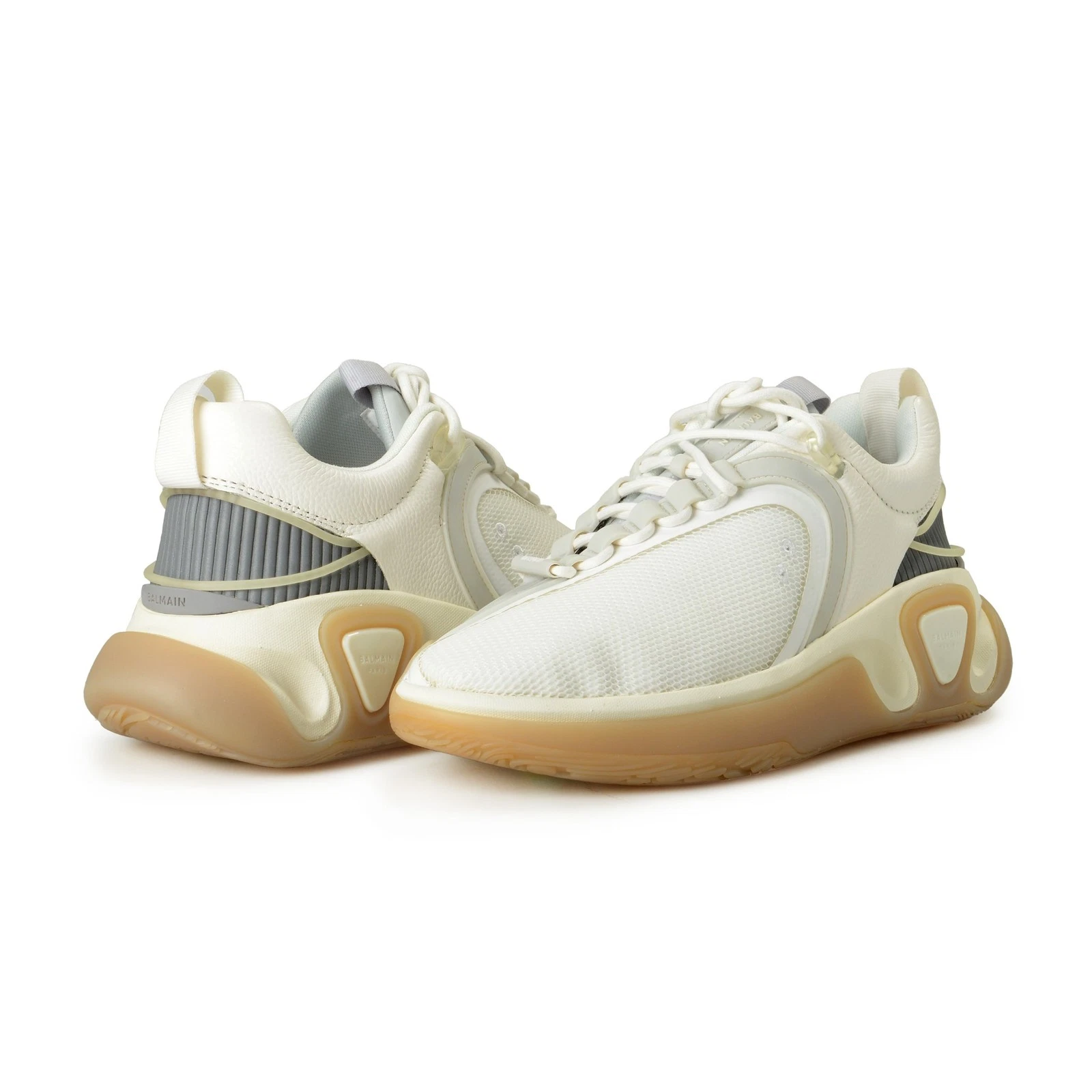 Balmain — Balmain Men's "B-Runner" Canvas & Leather Athletic Sneakers Shoes US 12 EUR 45