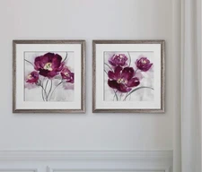 Wexford Home My Magenta -2 Piece Set Art Print Silver 16L" x 16W"