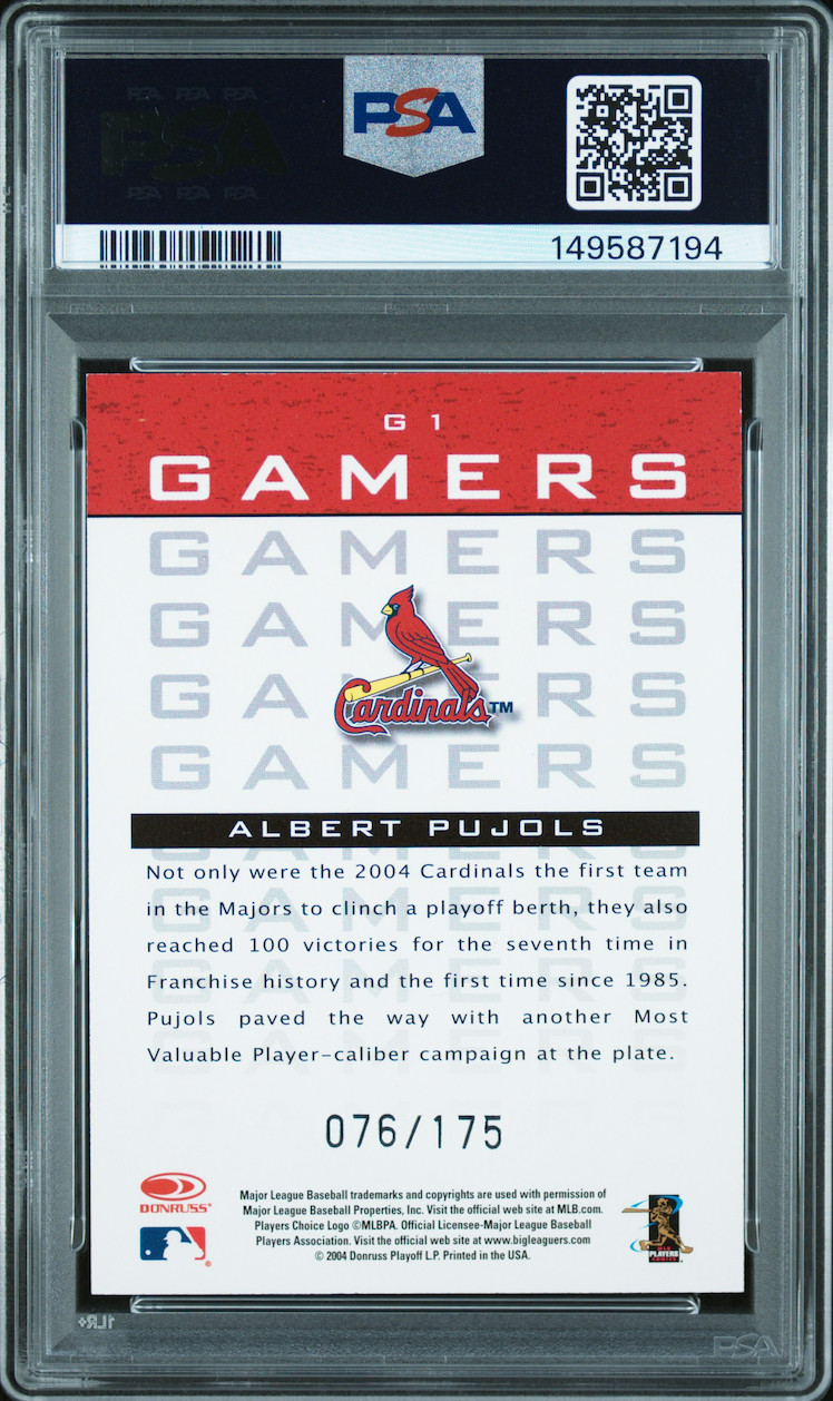 2005 Leaf Gamers Albert Pujols QUANTUM /175 PSA 7 NEAR MINT!! 🔥 Pop 2 view 2