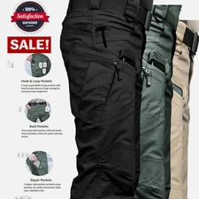 Mens Waterproof Cargo Pants Work Combat Pants Outdoor Hiking Trousers Tactical