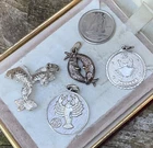 Vintage PISCES And CANCER Sterling Charms ZODIAC SUN SIGNS Astrology LOT