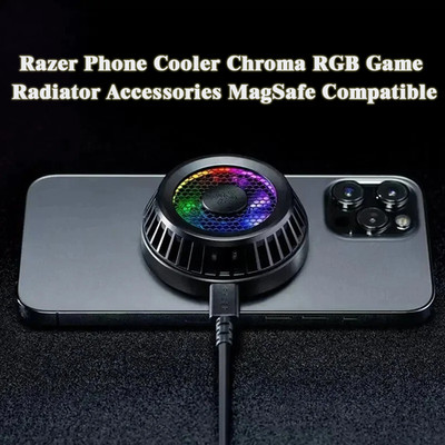 Razer Phone Cooler Chroma RGB MagSafe Gaming Radiator, BLE, 6400 RPM, Quiet 30dB