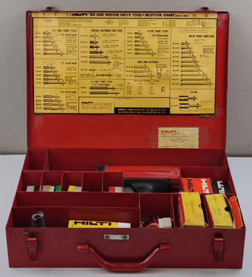 Vintage Hilti DX300 Piston Drive Tool Fastening System w/ Case and Extras