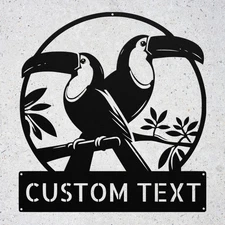 Custom Toucan Birds Metal Sign Personalized Art Home Decor Gift Indoor Outdoor