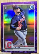 2020 BOWMAN CHROME #15 LOGAN ALLEN PURPLE REFRACTOR /250 CLEVELAND GUARDIANS