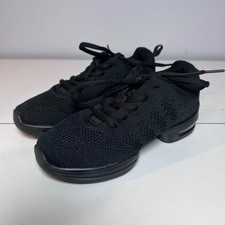 Revolution Dancewear Black Split Sole Dance Sneakers RD60018W Kids 3.0A M