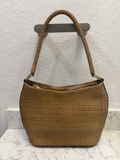 Patricia Nash Castelli Woven Leather Hobo Shoulder Bag Brown