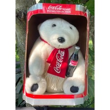 Vintage 1993 Coca-Cola Polar Bear Plush Play By Play w/ Original Box