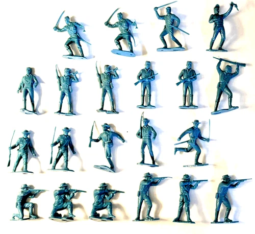 Vintage Marx 2" Cavalry men & soldiers plastic figure lot of 21