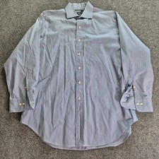 Polo Ralph Lauren Blue Striped Long Sleeve Button Up Shirt Mens Size 16.5-32/33