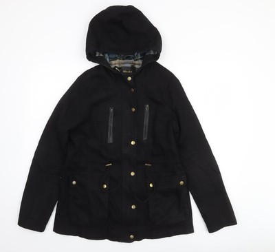 Schwarzer Parka Mantel Damen UK Größe 12 Modo