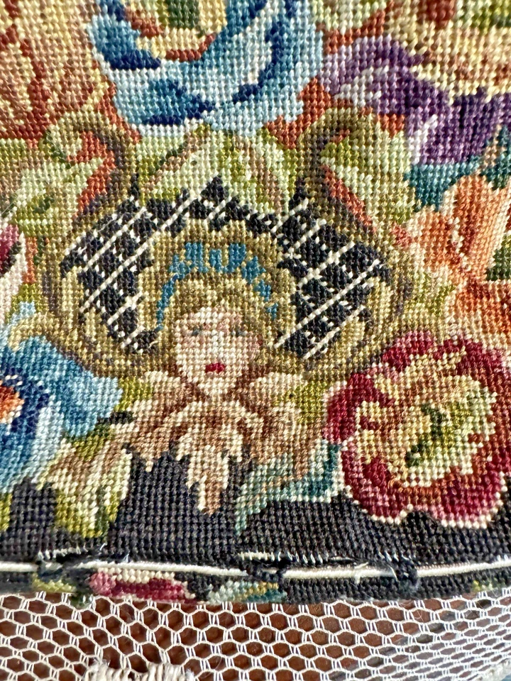 De Colección Victoriano Dama Pequeño Punto Bolso de Mano Rosas Cartera Marco Adornado con Flores #5 Foto 4 de 4