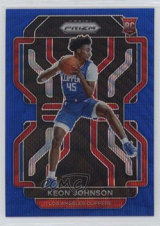 2021-22 Panini Prizm Blue Wave Prizm Keon Johnson #326 18jt