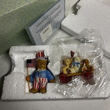 Cherished Teddies Enesco Eddy 4016847 Patriots On Parade Used, in Box 